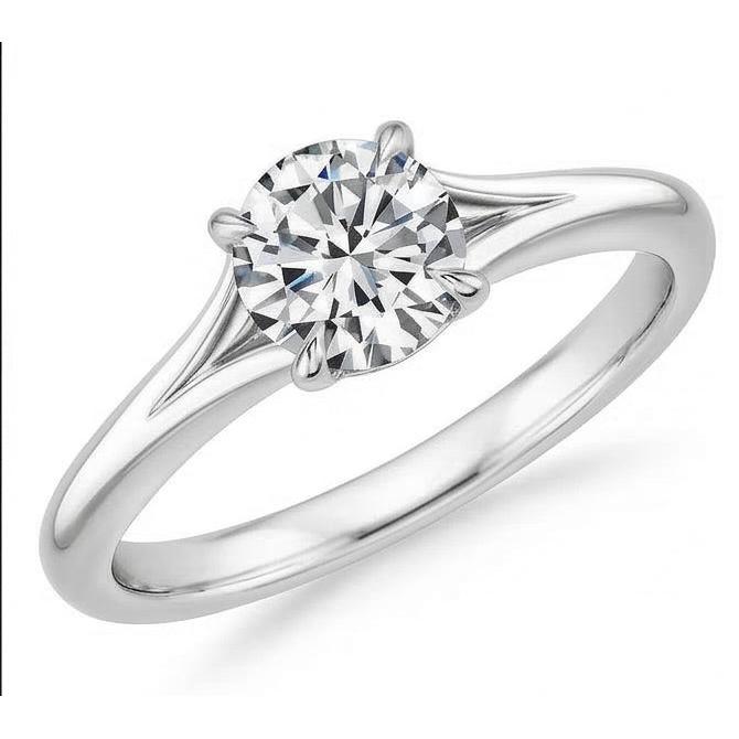 Solitaire 0.75 Carat Round Natural Earth Mined Diamond ( Not Lab Grown )  Engagement Ring Gold 14K New