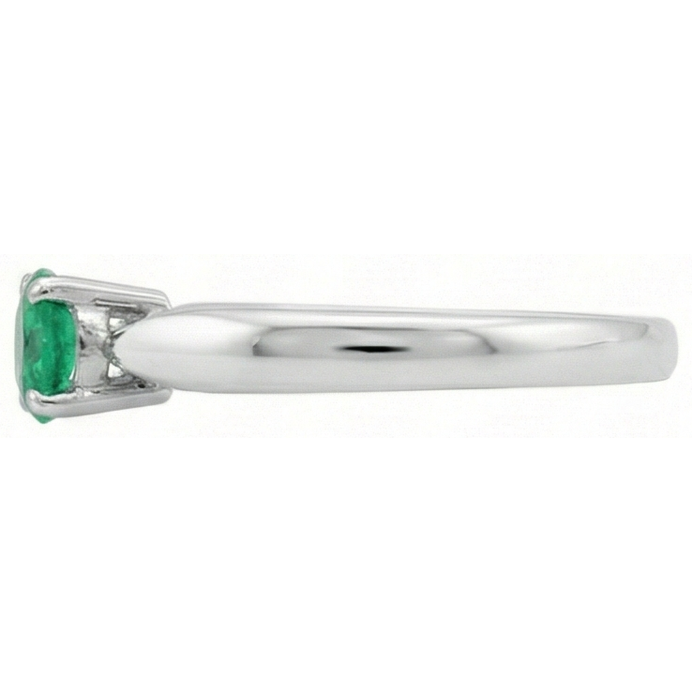 Solitaire 2.50 Ct Round Cut Green Emerald Engagement Ring White Gold 14K