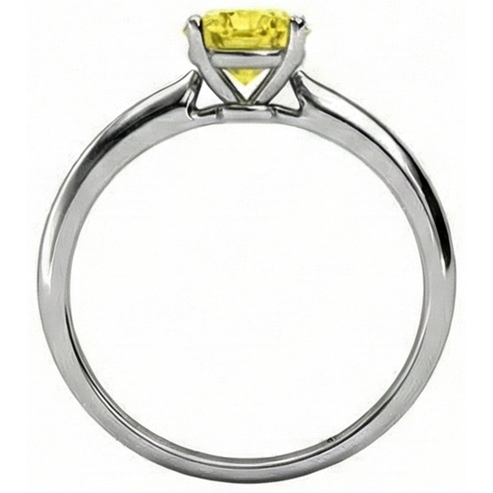 Solitaire 2 Ct Yellow Sapphire Ring White Gold 14K