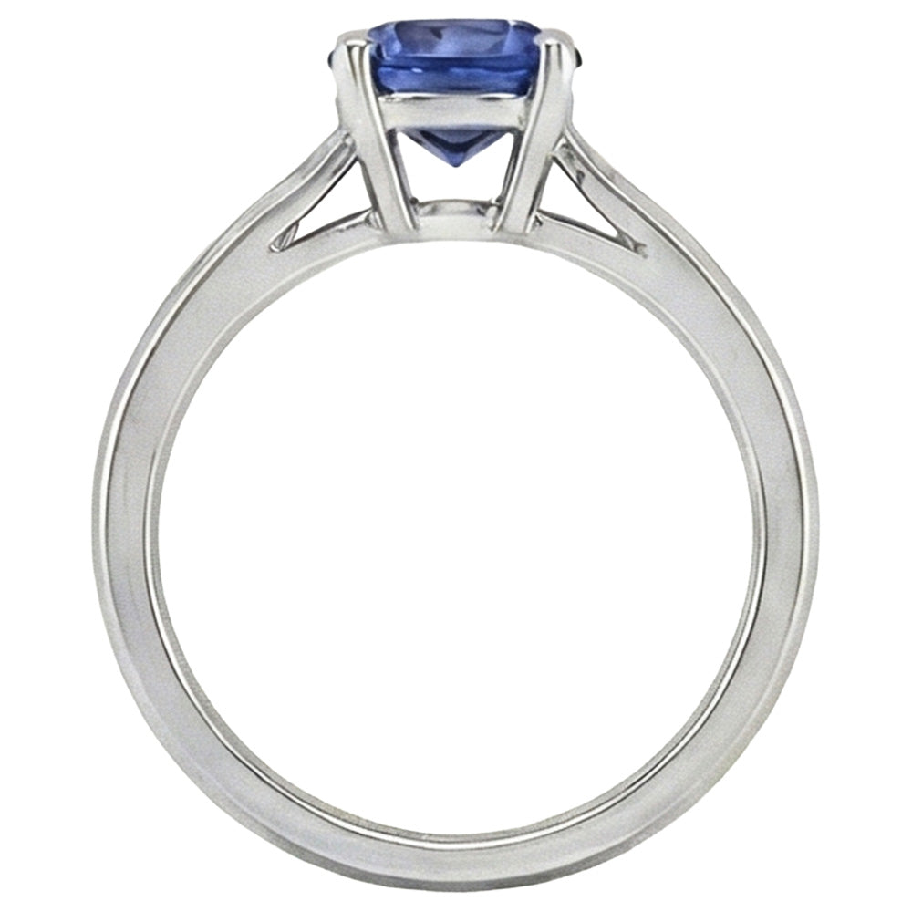 Solitaire 3 Carats Ceylon Sapphire Ring Set 14K New