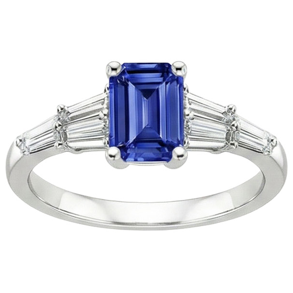 natural emerald sapphire 4ct ring top view
