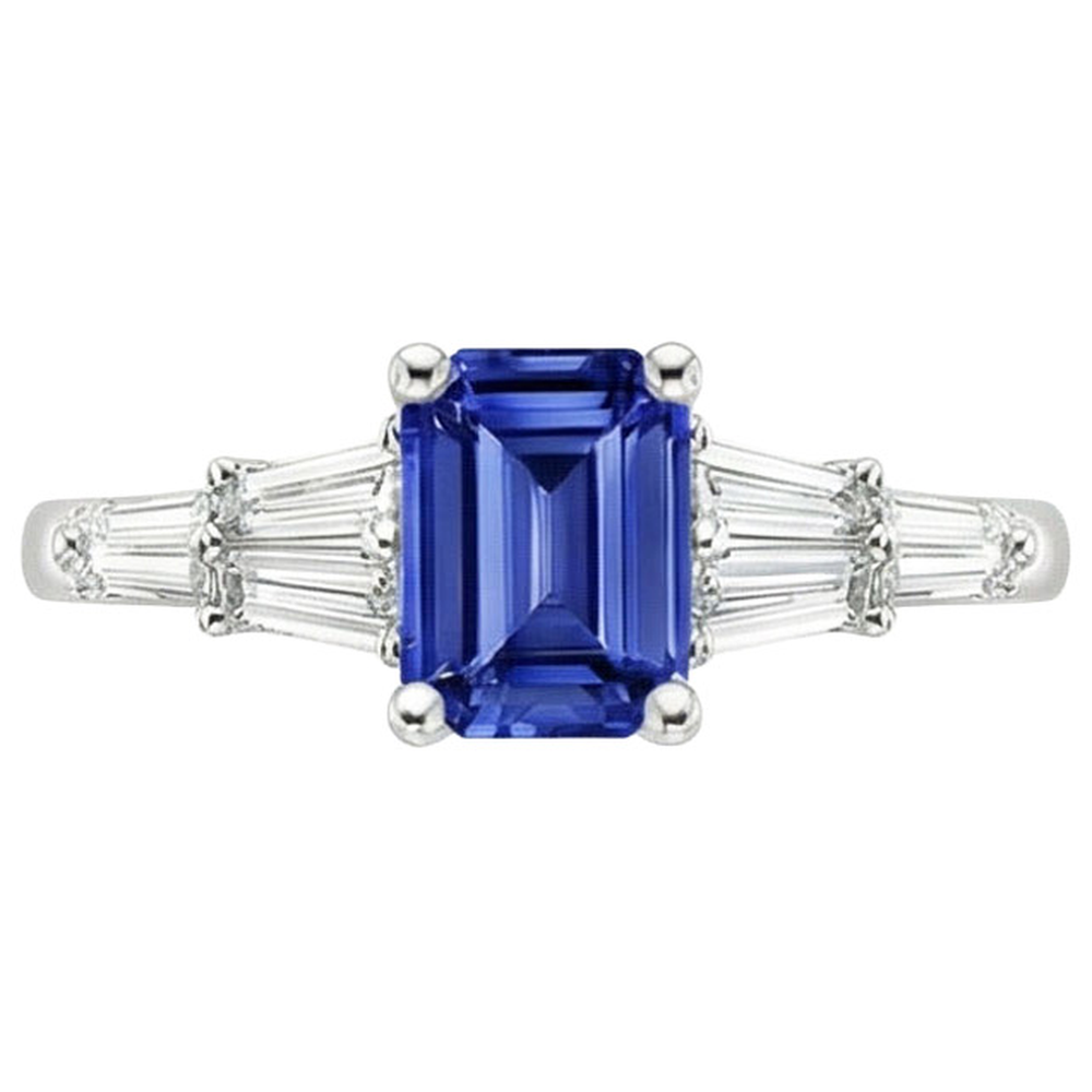 natural emerald sapphire 4ct ring profile view