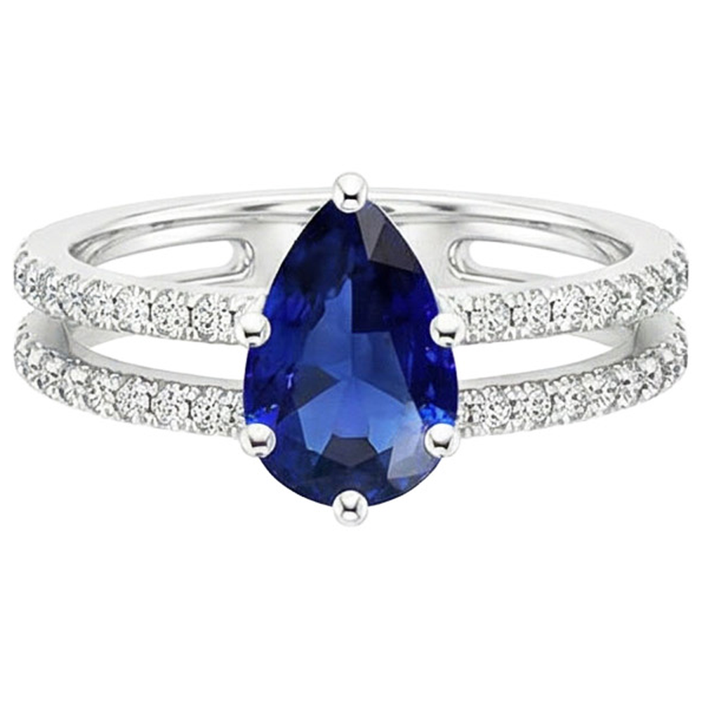 natural round sapphire 4ct ring profile view