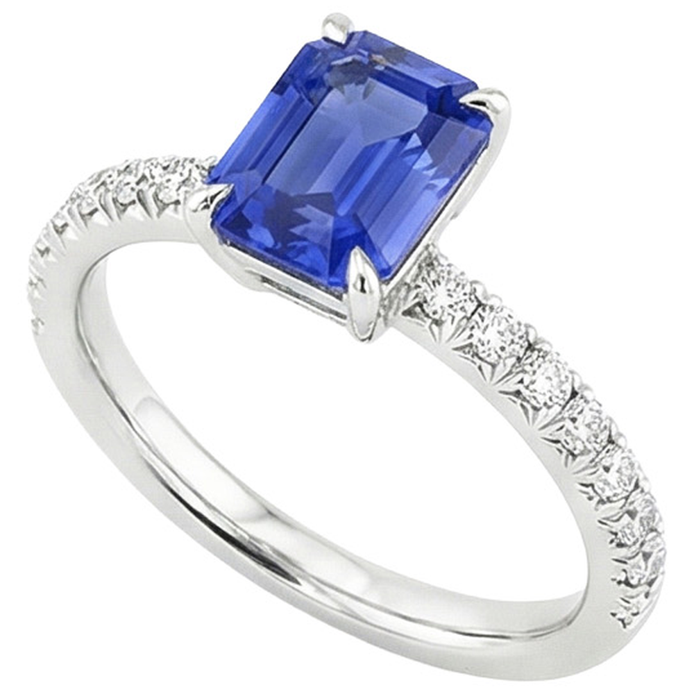 natural emerald sapphire 4.50ct ring side angle