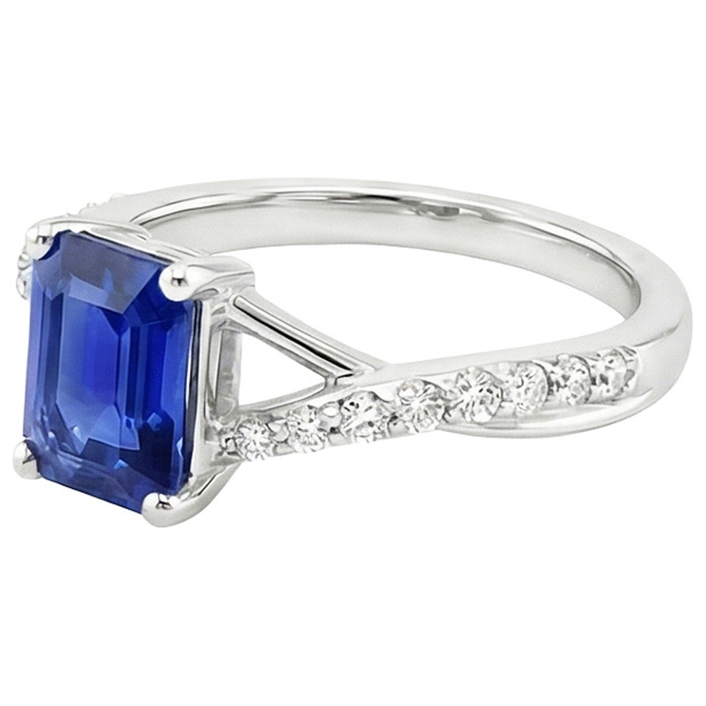 natural emerald sapphire 4ct ring top view
