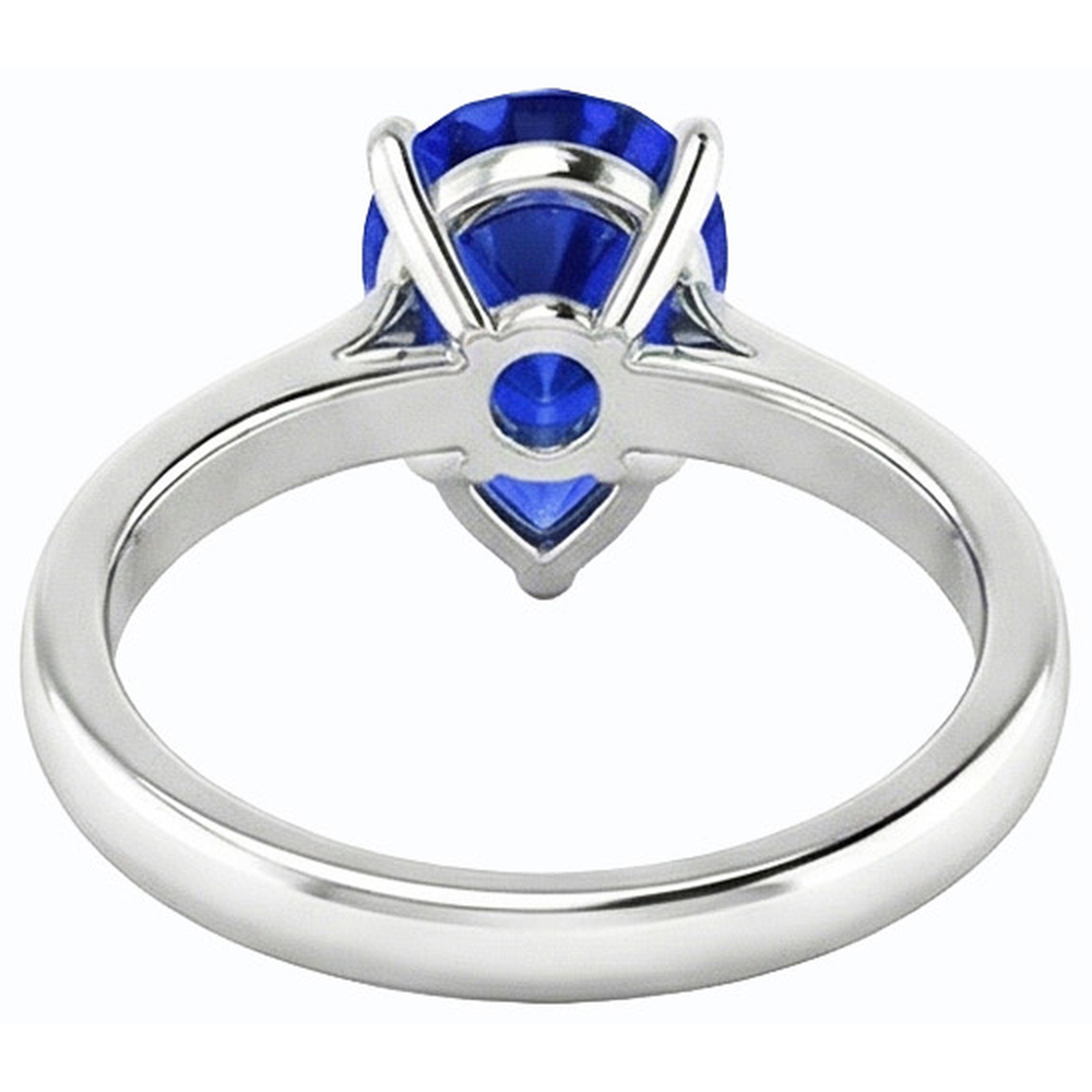 natural pear sapphire 2ct ring top view