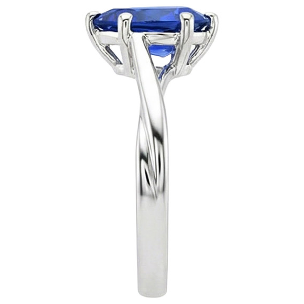Solitaire Anniversary Ring Pear Ceylon Sapphire 3.50 Carats
