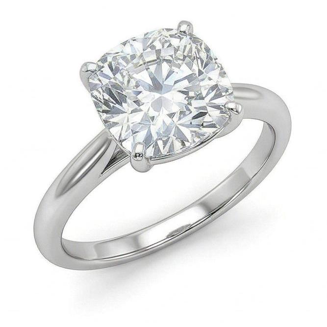 natural cushion diamond 3ct ring close up detail