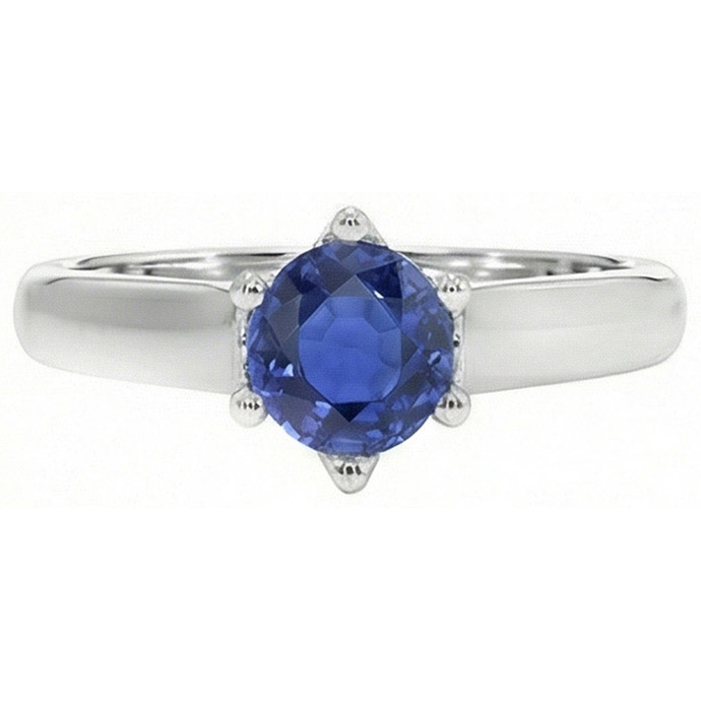 natural round sapphire 2ct ring side angle