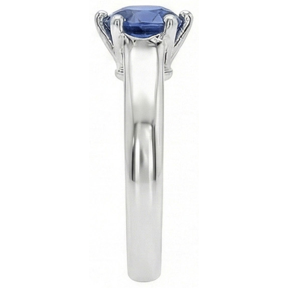 natural round sapphire 2ct ring top view