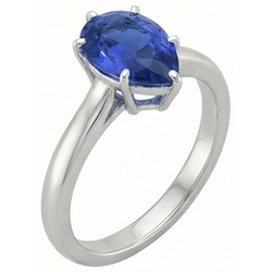 Natural Sapphire Ring 2ct - White Gold 14K