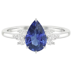 Natural Sapphire Ring 5ct - White Gold 14K