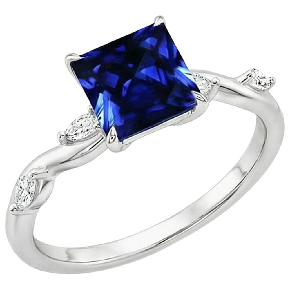 natural princess sapphire 5.50ct ring side angle