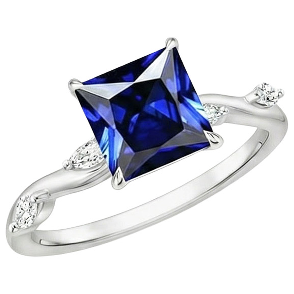 natural princess sapphire 5.50ct ring top view
