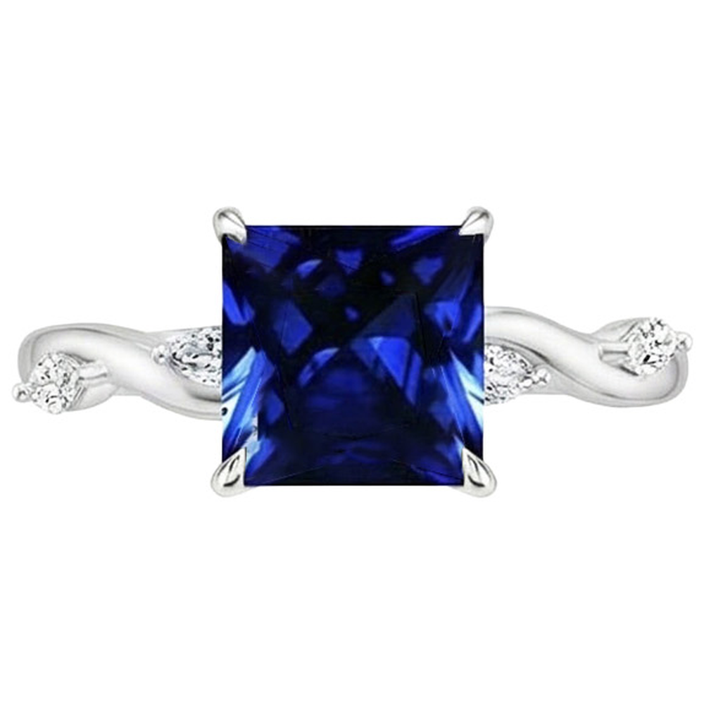 natural princess sapphire 5.50ct ring profile view