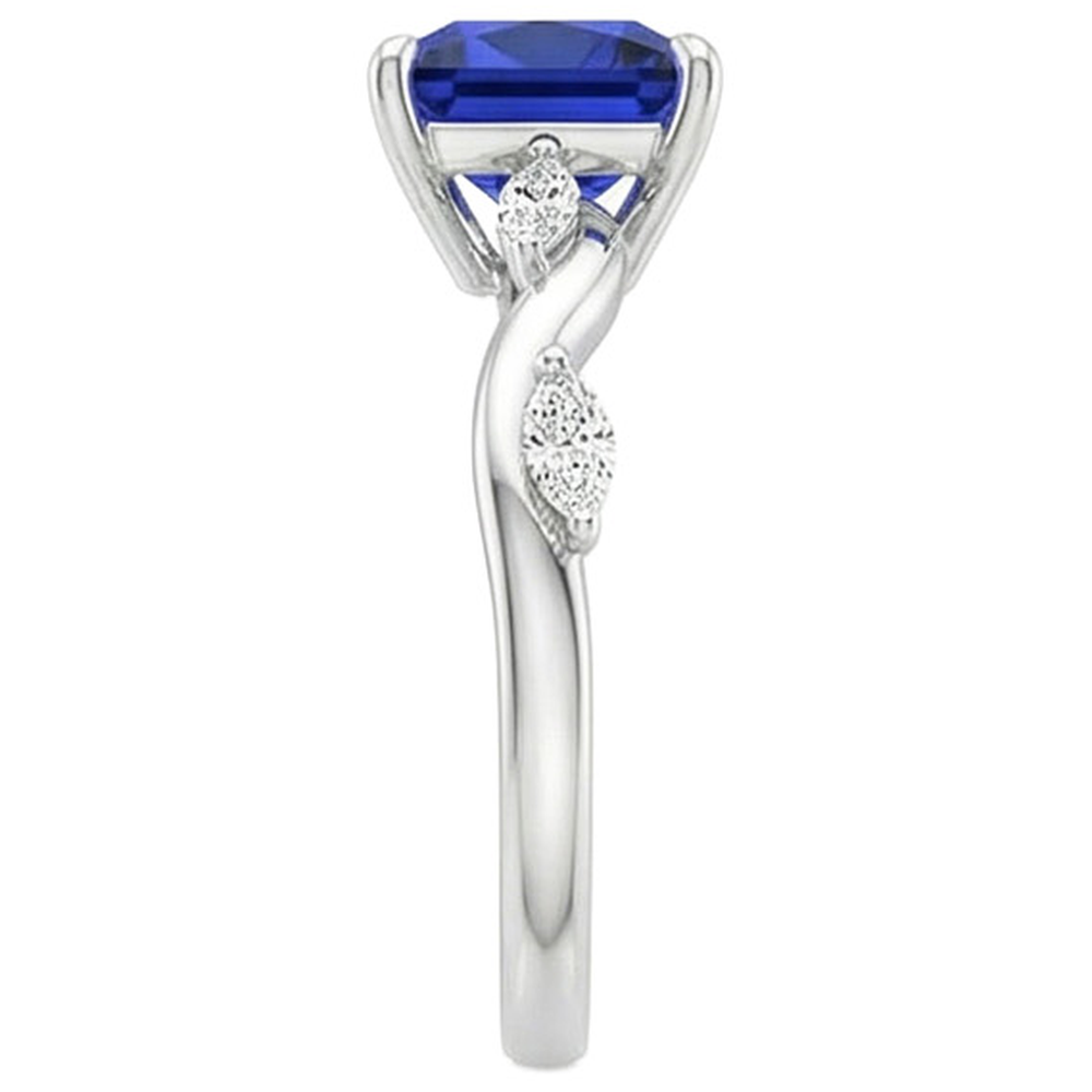 natural princess sapphire 5.50ct ring on white background