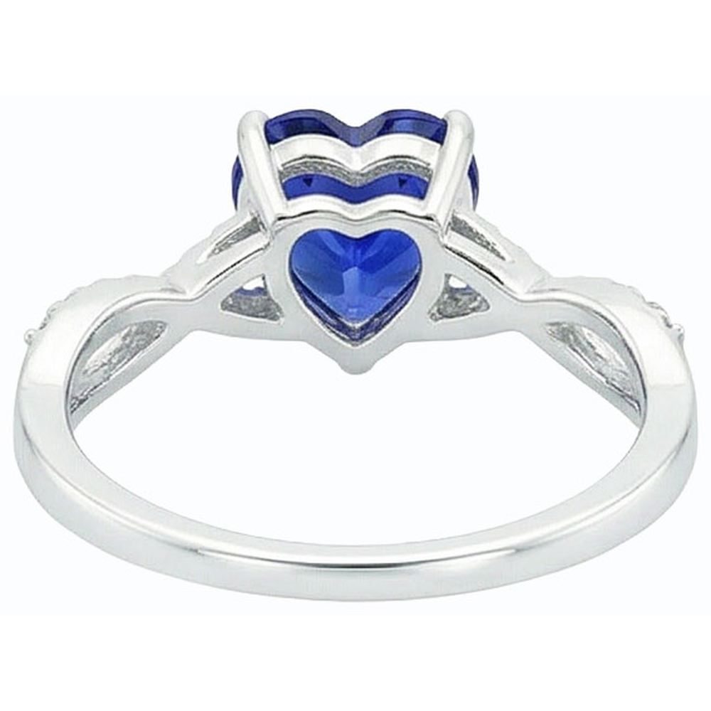 natural round sapphire 2ct ring side angle