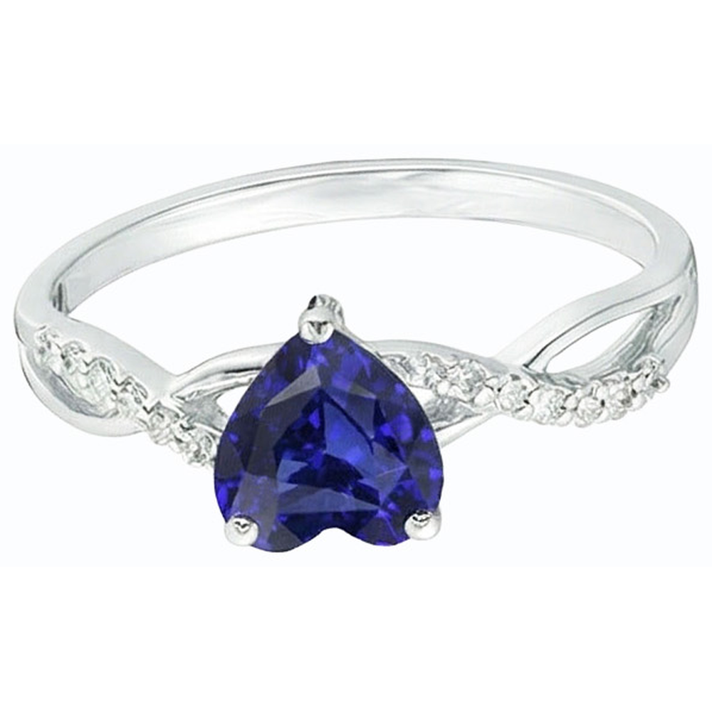 natural round sapphire 2ct ring top view