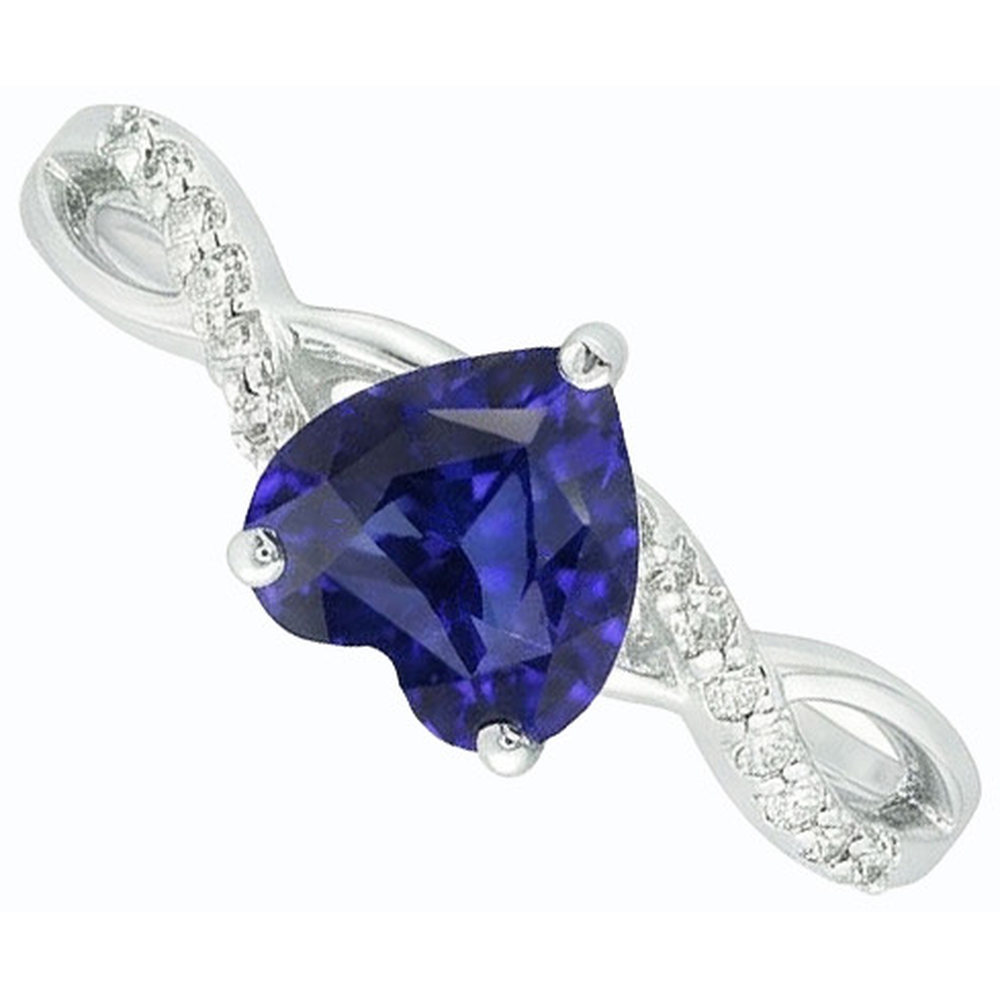 natural round sapphire 2ct ring profile view