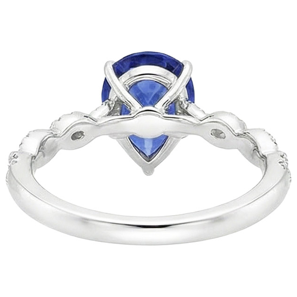 natural round sapphire 3.50ct ring side angle