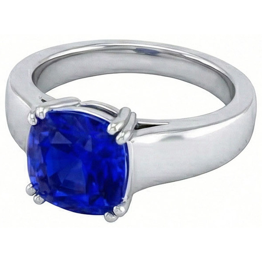 Solitaire Ceylon Sapphire 1.80 Ct Wedding Ring White Gold