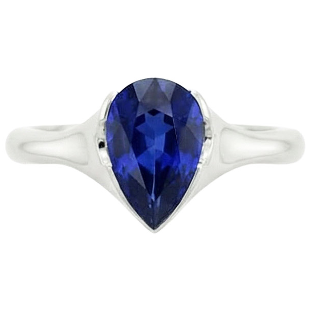 natural pear sapphire 3ct watch profile view