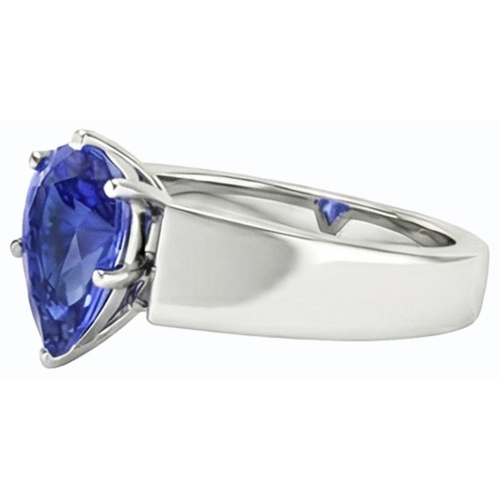 natural pear sapphire 1.50ct ring profile view