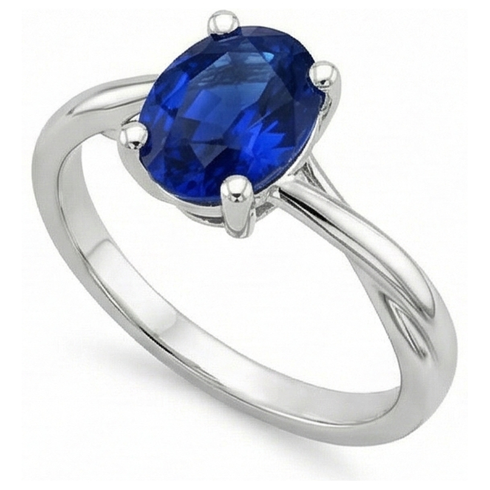 natural oval sapphire 3ct ring side angle