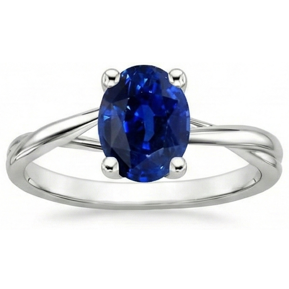 natural oval sapphire 3ct ring close up detail