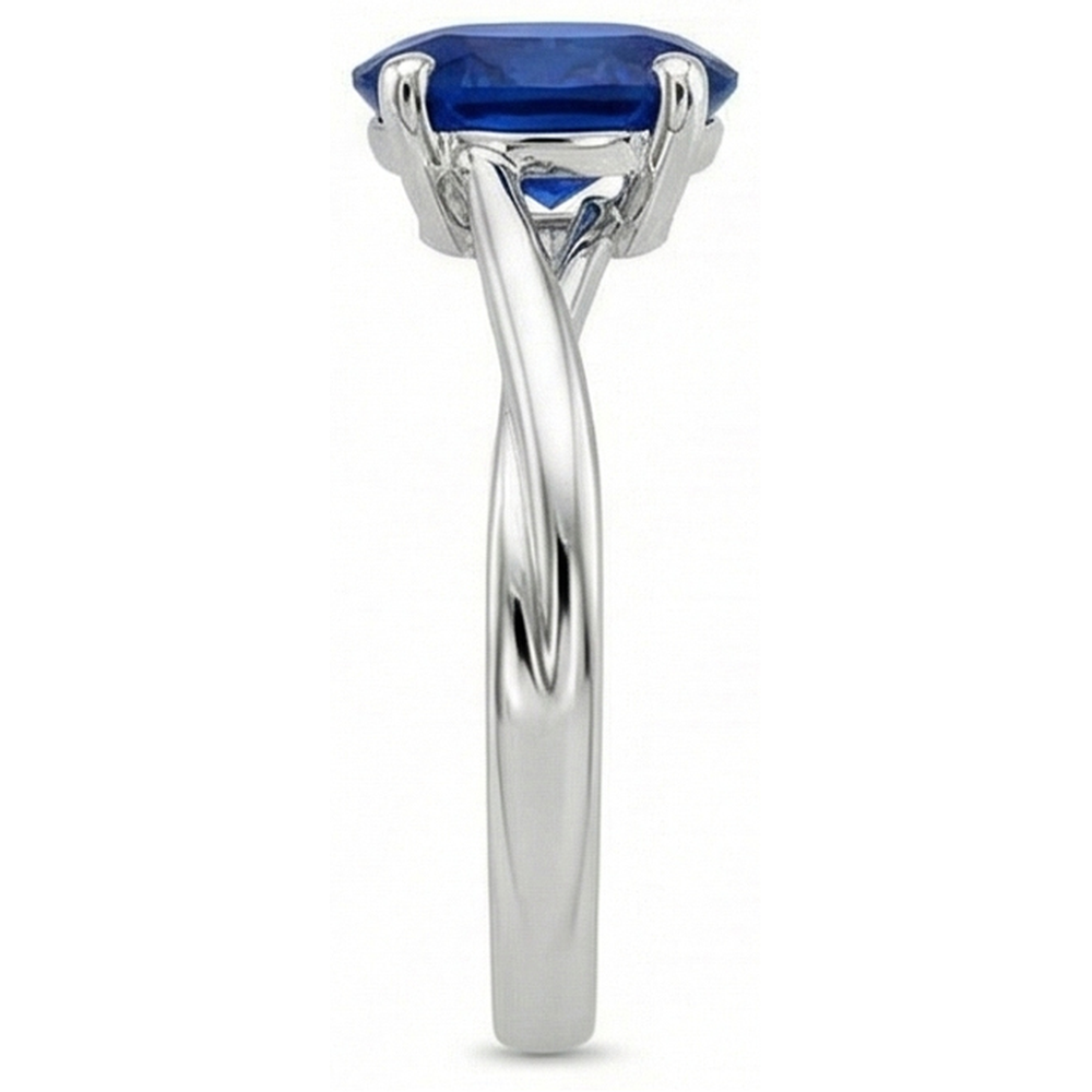 natural oval sapphire 3ct ring on white background