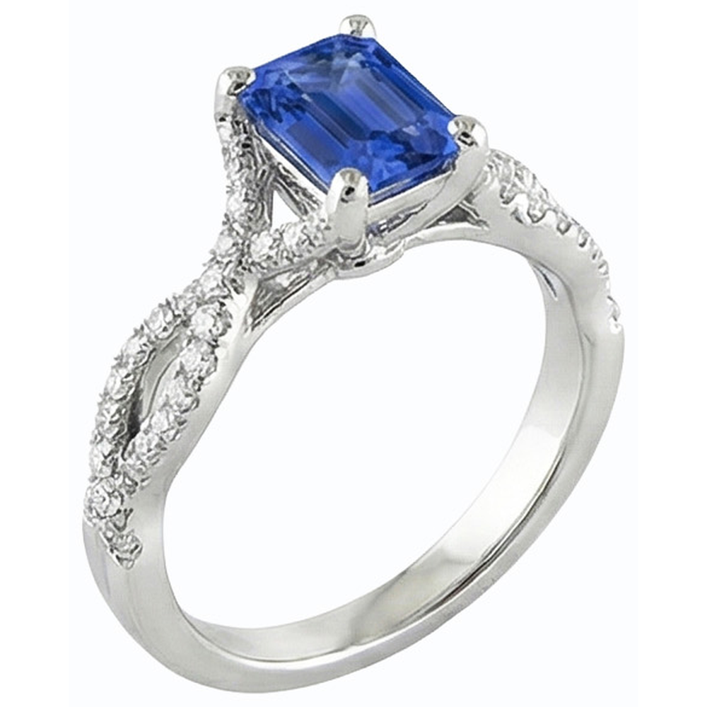 natural emerald sapphire 2.50ct ring close up detail