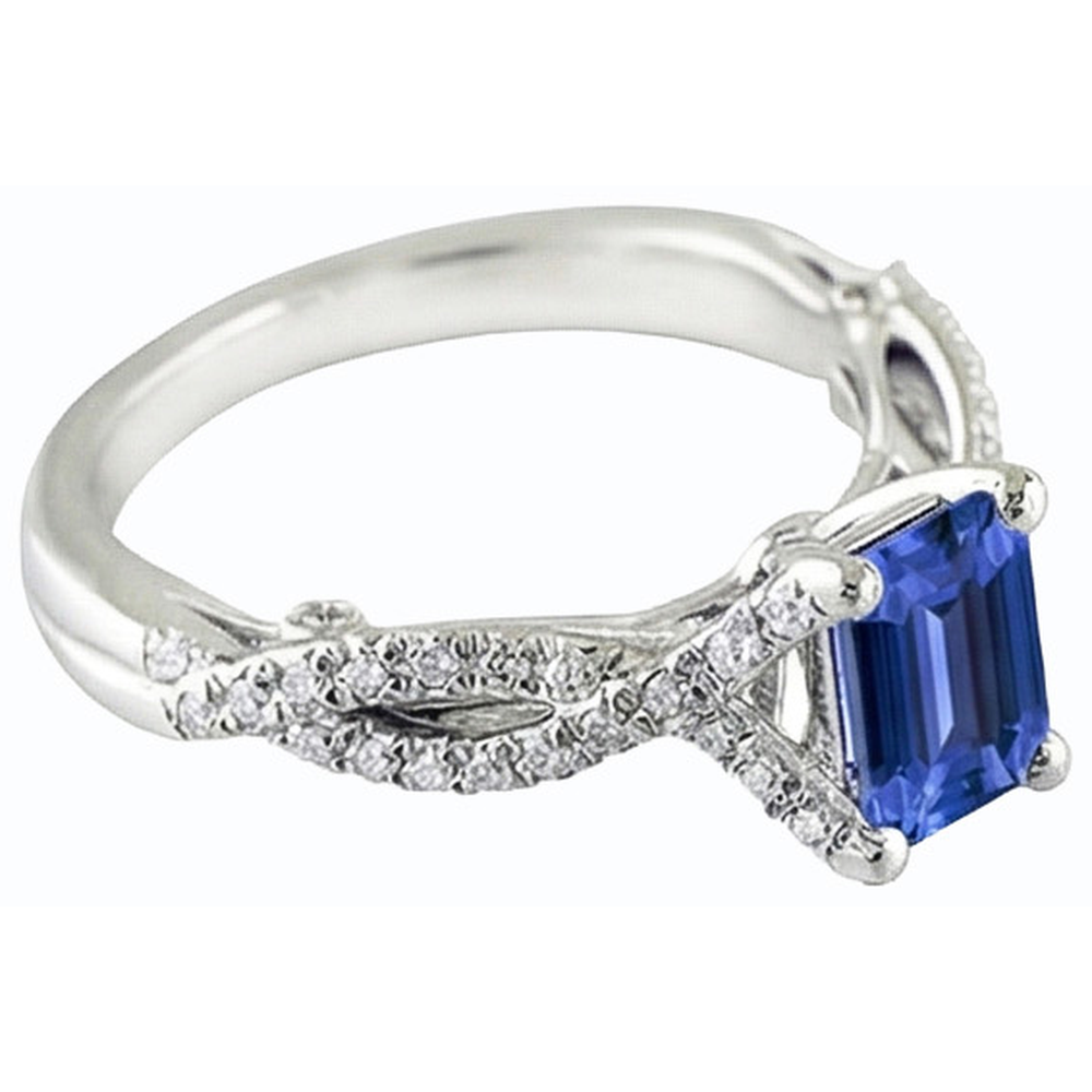natural emerald sapphire 2.50ct ring top view