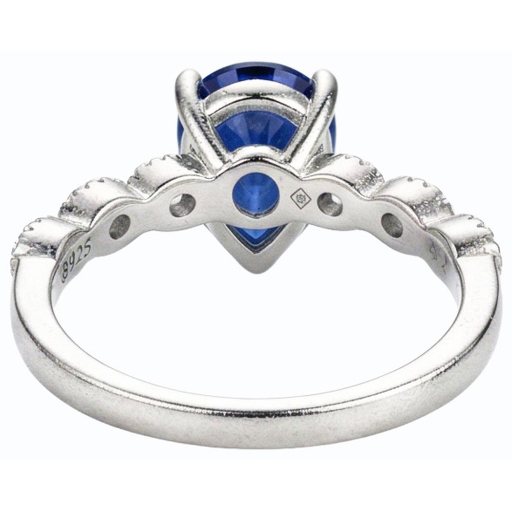 natural round sapphire 3.50ct ring side angle
