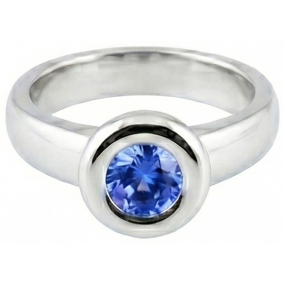 natural round sapphire 1ct ring side angle