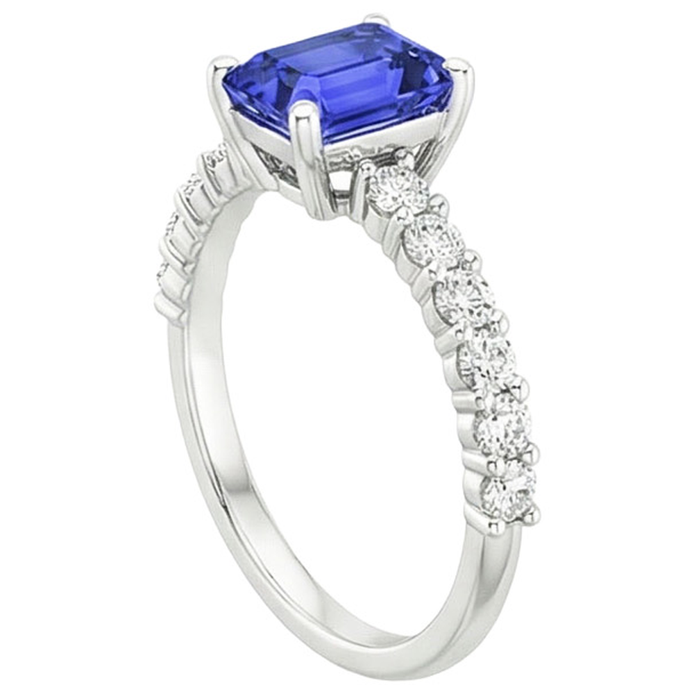 natural emerald sapphire 5ct ring top view