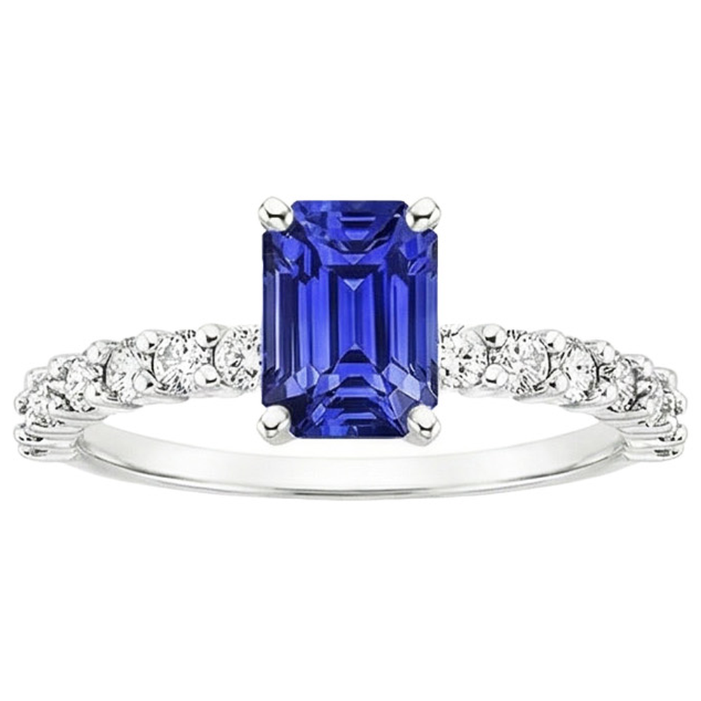 natural emerald sapphire 5ct ring profile view