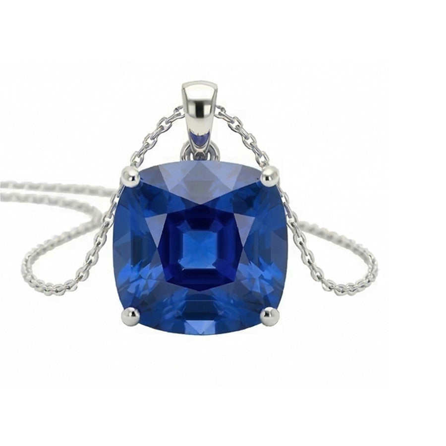 natural cushion sapphire 5.50ct pendant side angle