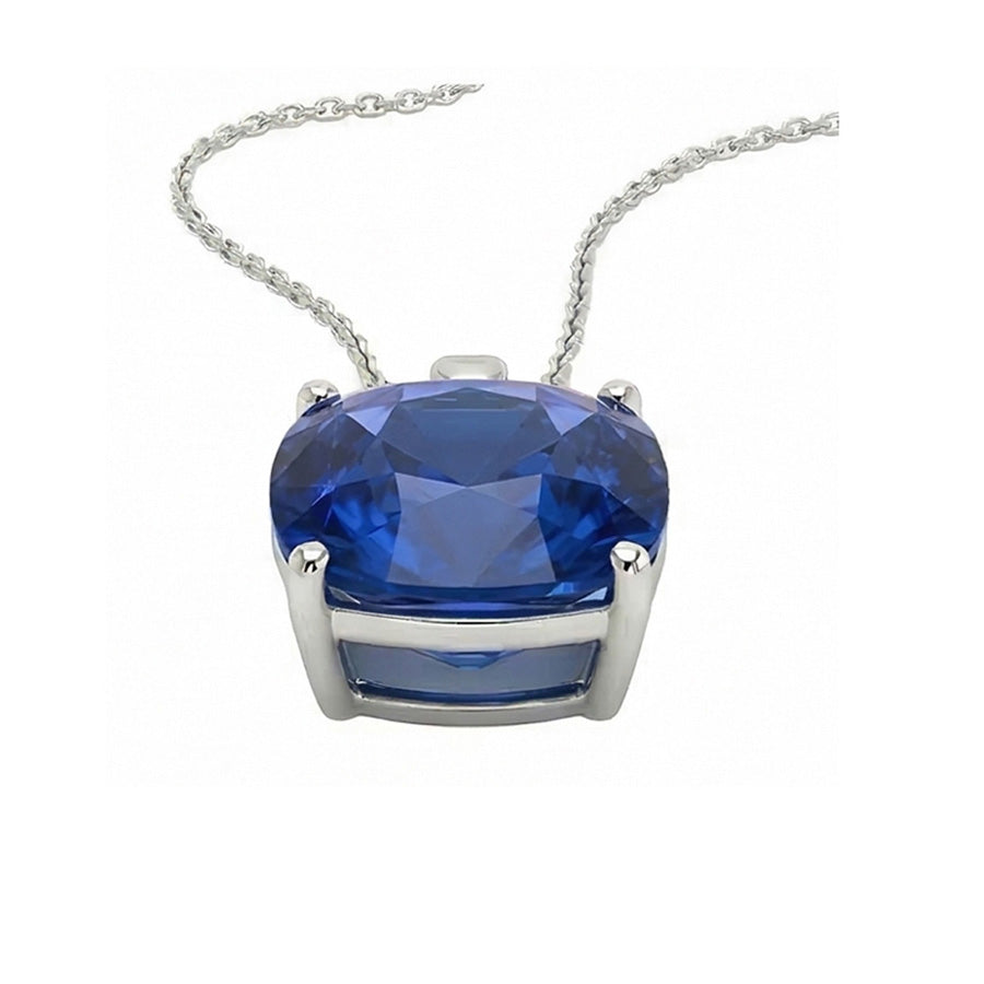natural cushion sapphire 5.50ct pendant close up detail