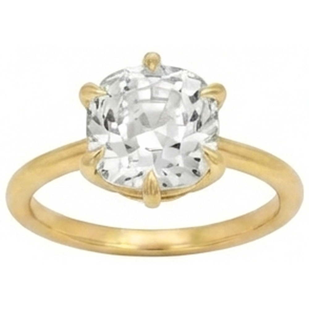 Solitaire Cushion Old Mine Cut Real Natural Earth Mined Diamond ( Not Lab Grown ) Ring 3.50 Carats Ladies Jewelry