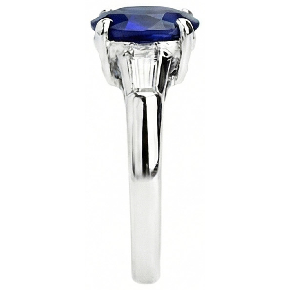 Solitaire Deep Blue Sapphire Ring 2.50 Carats Ladies Jewelry