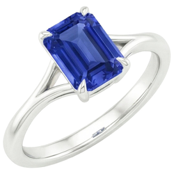 Natural Sapphire Ring 2.50ct - White Gold 14K