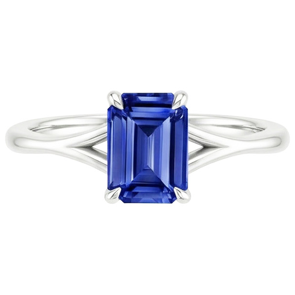 natural emerald sapphire 2.50ct ring profile view