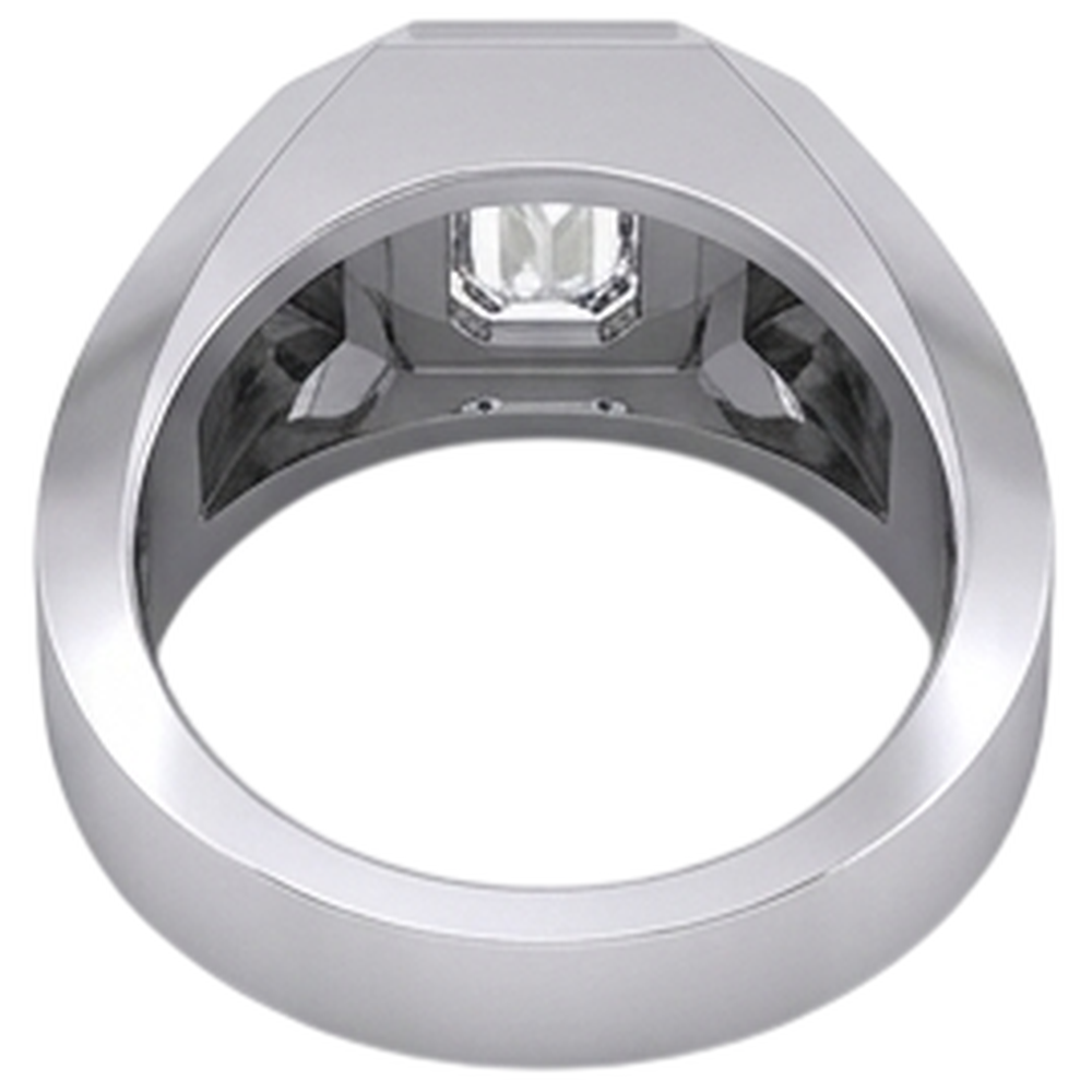 Solitaire Emerald Natural Earth Mined Diamond ( Not Lab Grown ) Men's Ring 1 Carat Gold 14K