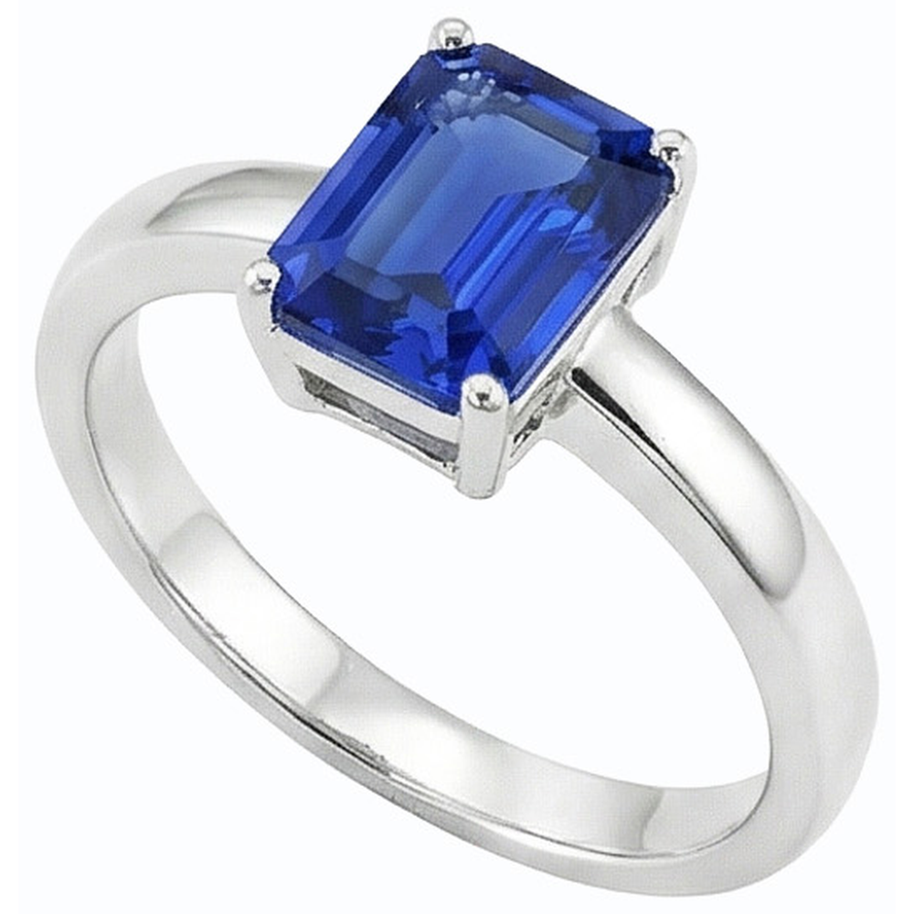 natural emerald sapphire 1.50ct ring front view