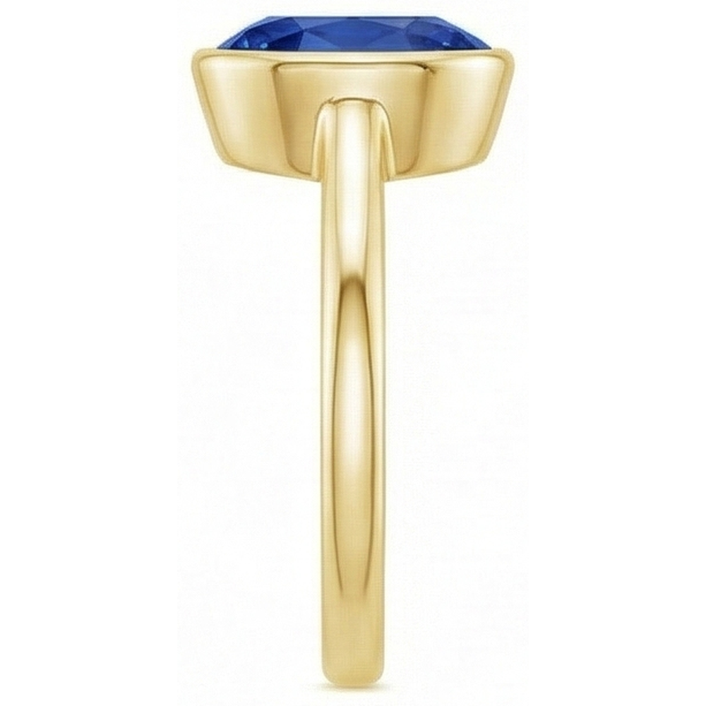 Solitaire Engagement Ring Bezel Set Oval Ceylon Sapphire 2.50 Carats