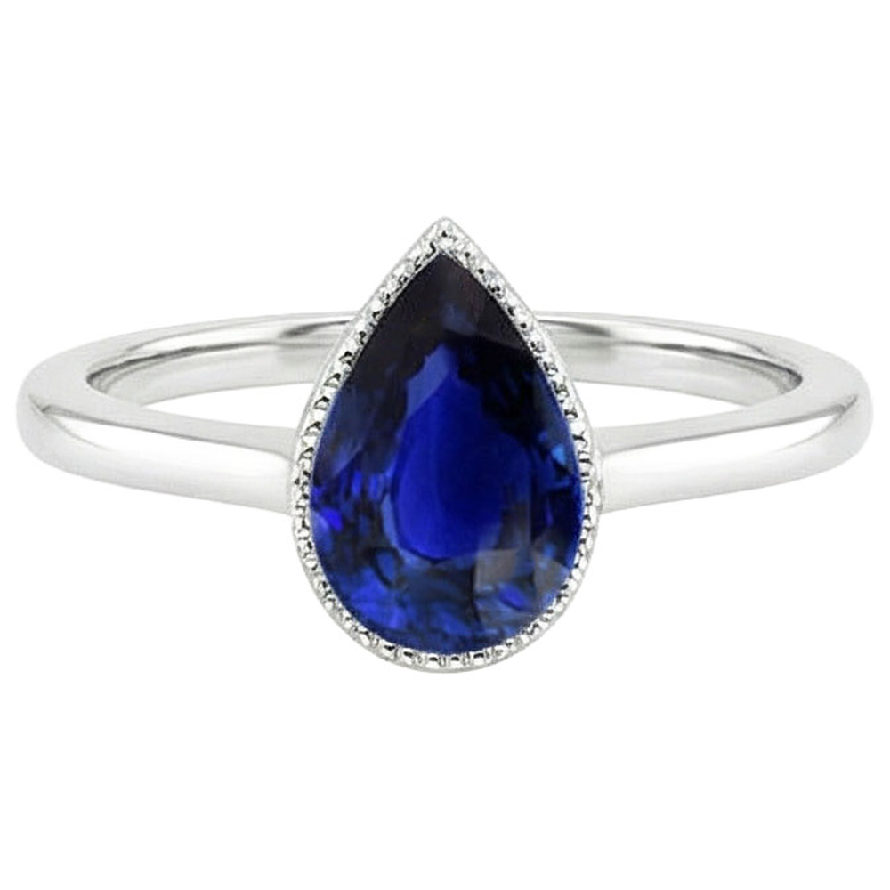 natural pear sapphire 2.50ct watch top view