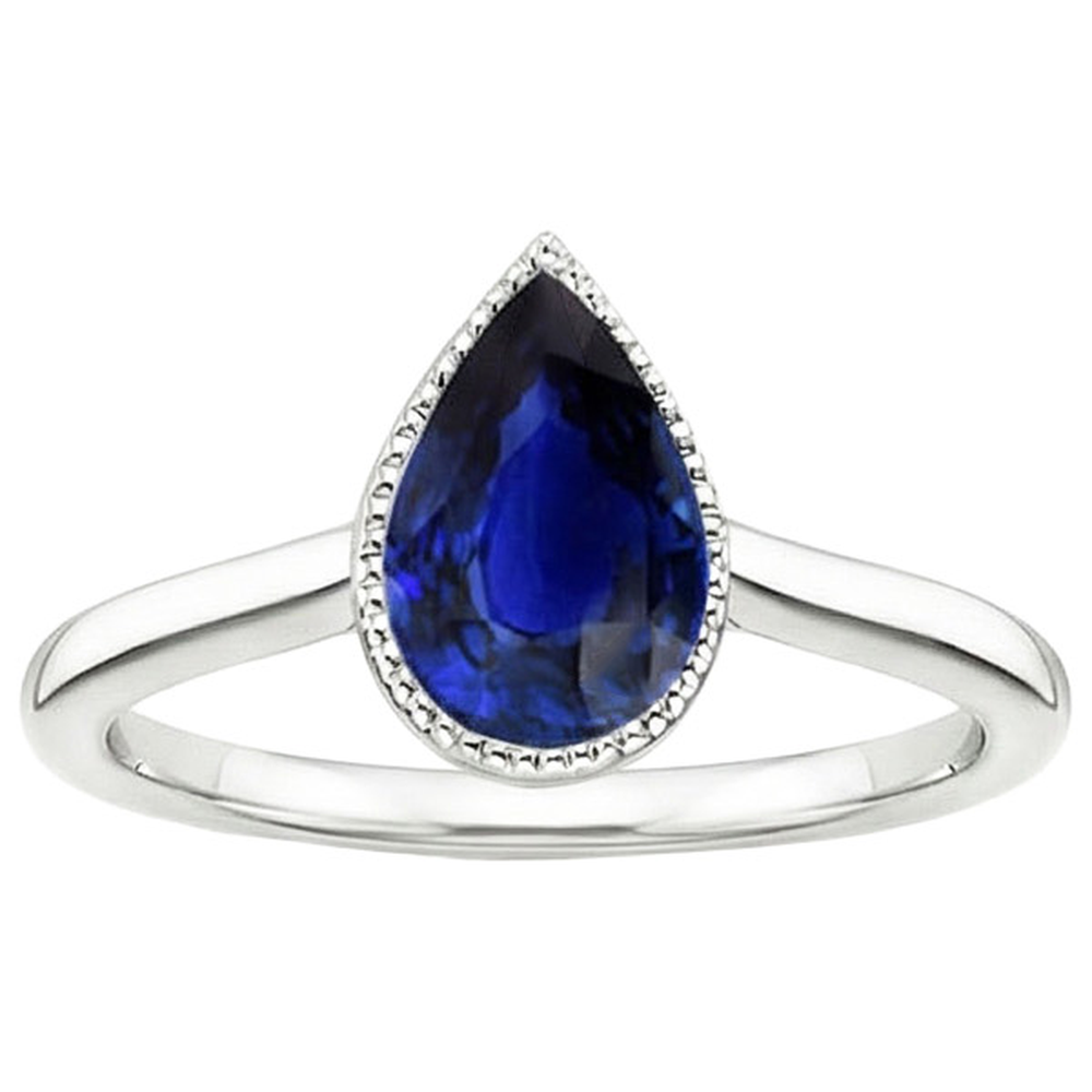 natural pear sapphire 2.50ct watch profile view