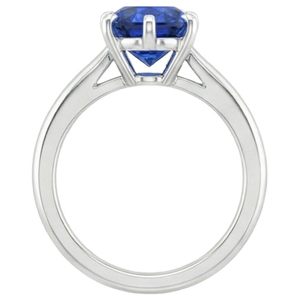 Solitaire Engagement Ring Oval Cut Ceylon Sapphire 2 Carats