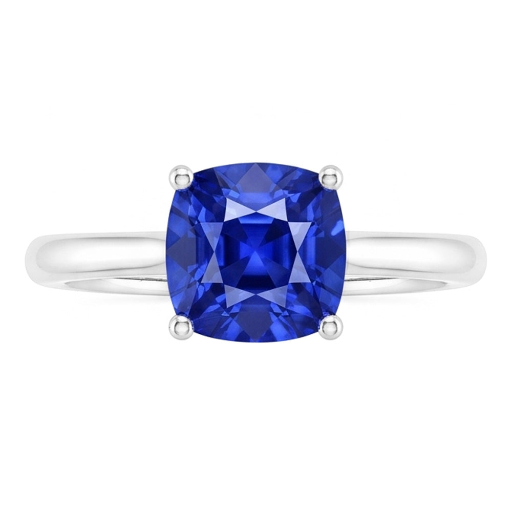 Solitaire Gemstone Jewelry Cushion Ceylon Sapphire Ring 1.50 Carats