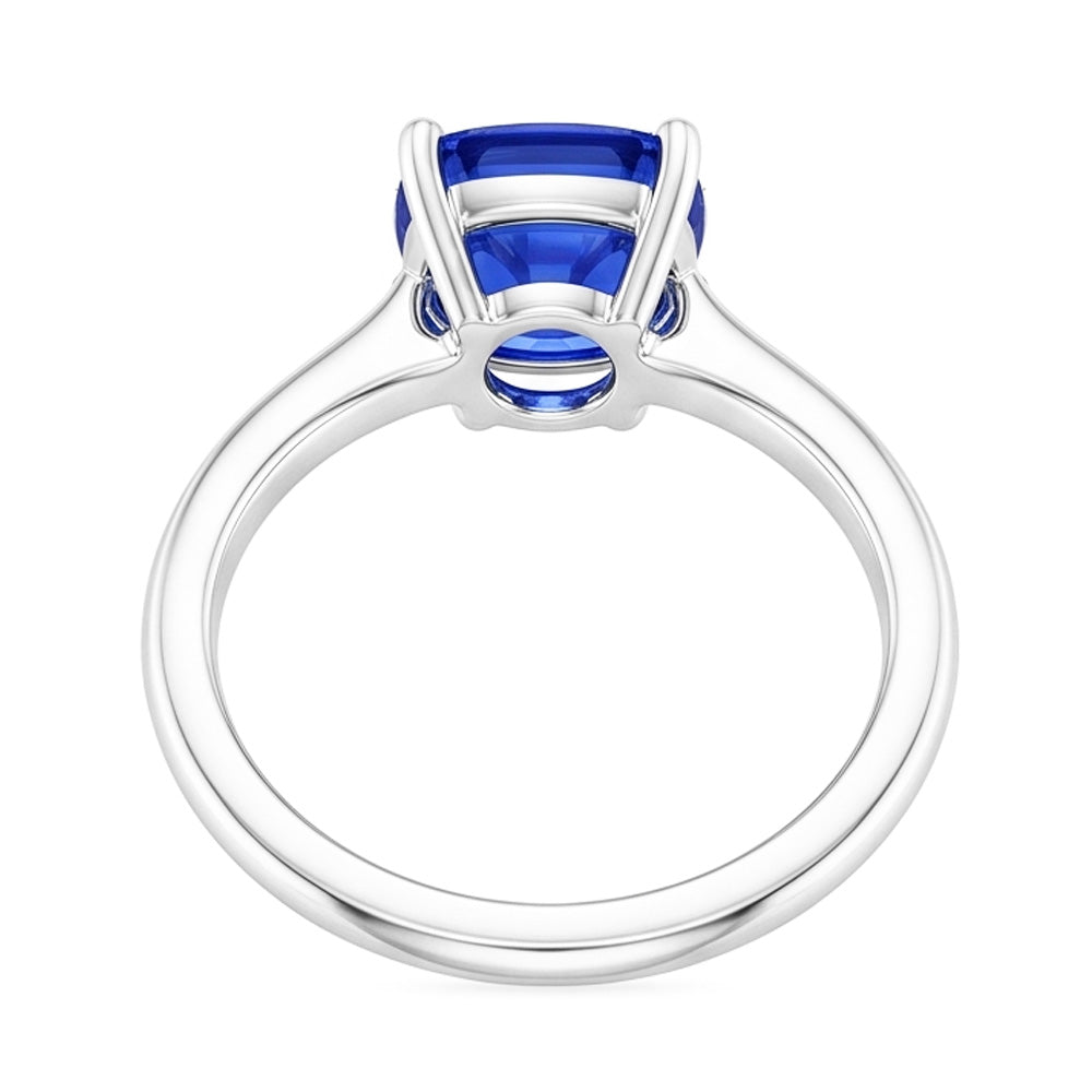Solitaire Gemstone Jewelry Cushion Ceylon Sapphire Ring 1.50 Carats